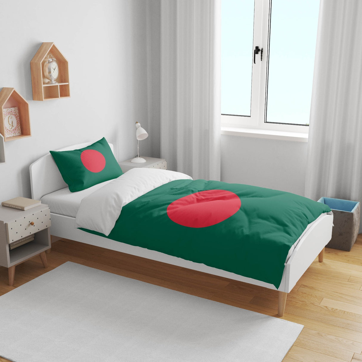 Bangladesh Flag Cot Bed Duvet Cover Toddler Pillowcase Design Gift Custom Cosy