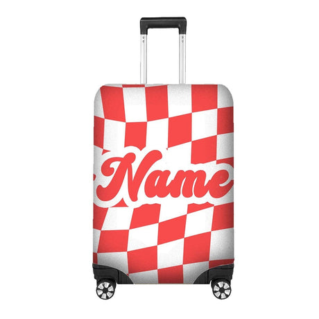 Retro Vans Checker Name Gift Custom Luggage Cover Personalise Suitcase Protector