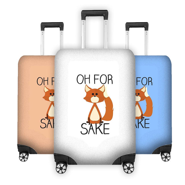 Oh For Fox Sake Funny Novelty Luggage Cover Gift Personalised Suitcase Protector