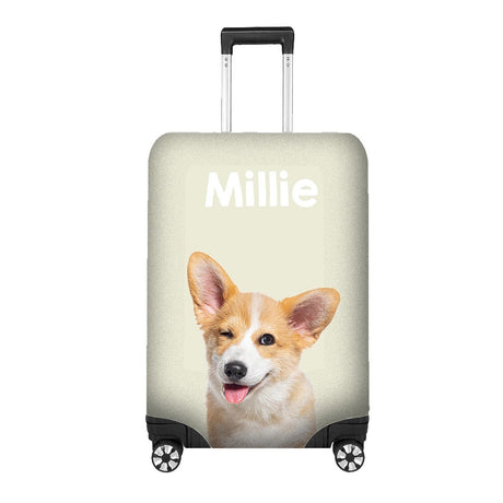 Pet Photo Name Custom Gift Travel Luggage Cover Personalise Suitcase Wrap Unique