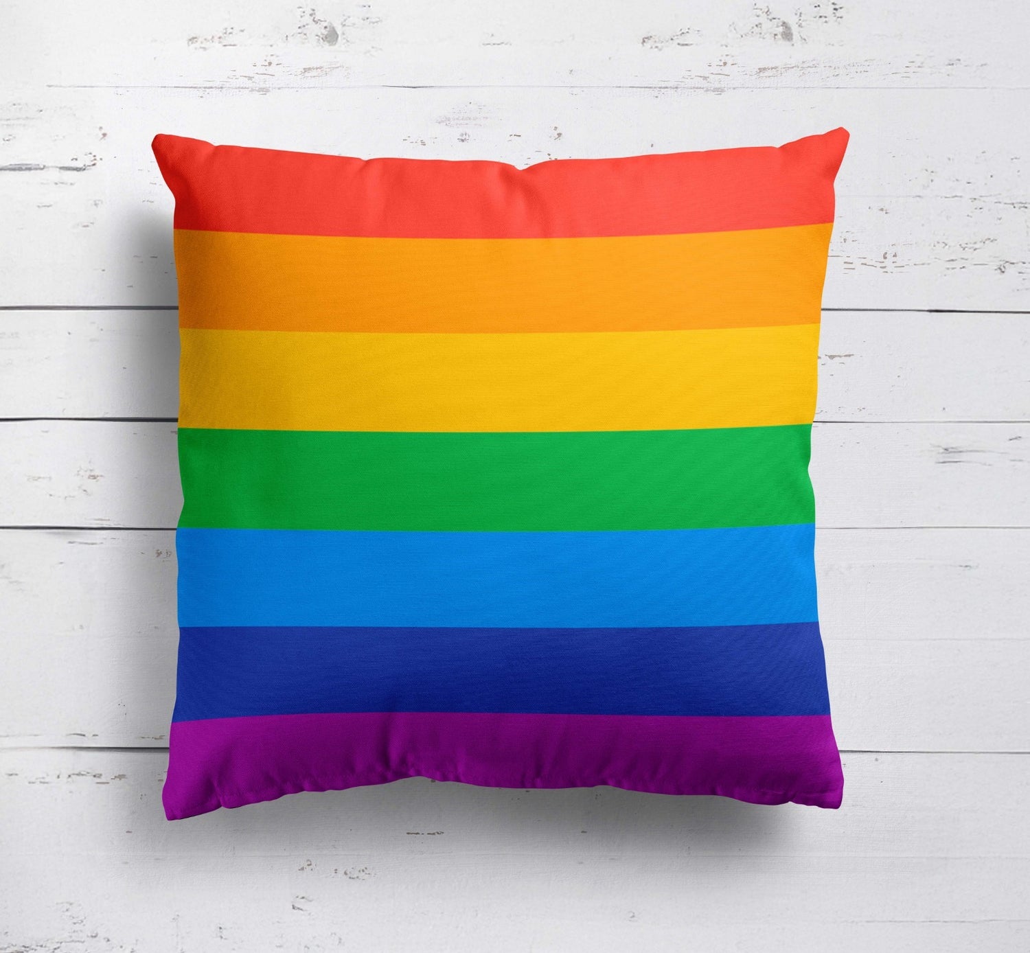 LGBTQ+ Pride Flag Design Filled Square Cushion Decorative Throw Soft Gift Size