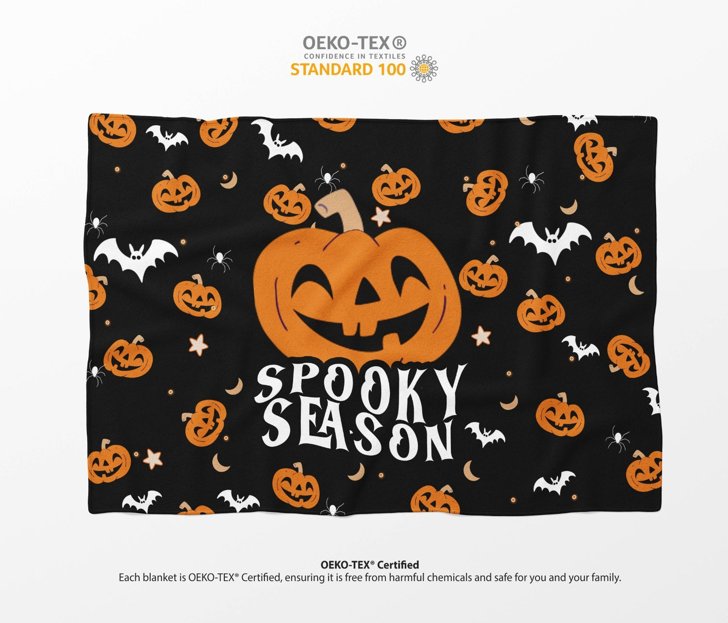 Spooky Season Halloween Custom Colour Fleece Blanket Throw Soft Gift Decor Home