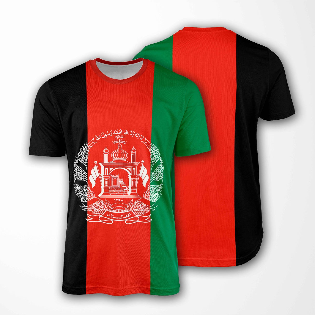 Afghanistan Flag Design Custom All-Over Printed Unisex T-Shirt Top Patriotic Tee