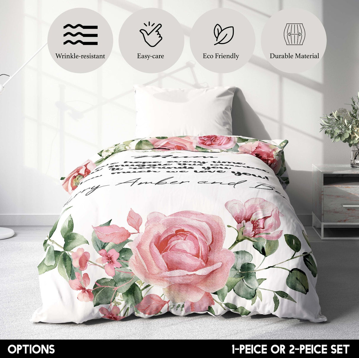Mum We Hope Every Time Mother's Day Single Memory Novelty Bed Duvet Cover Set