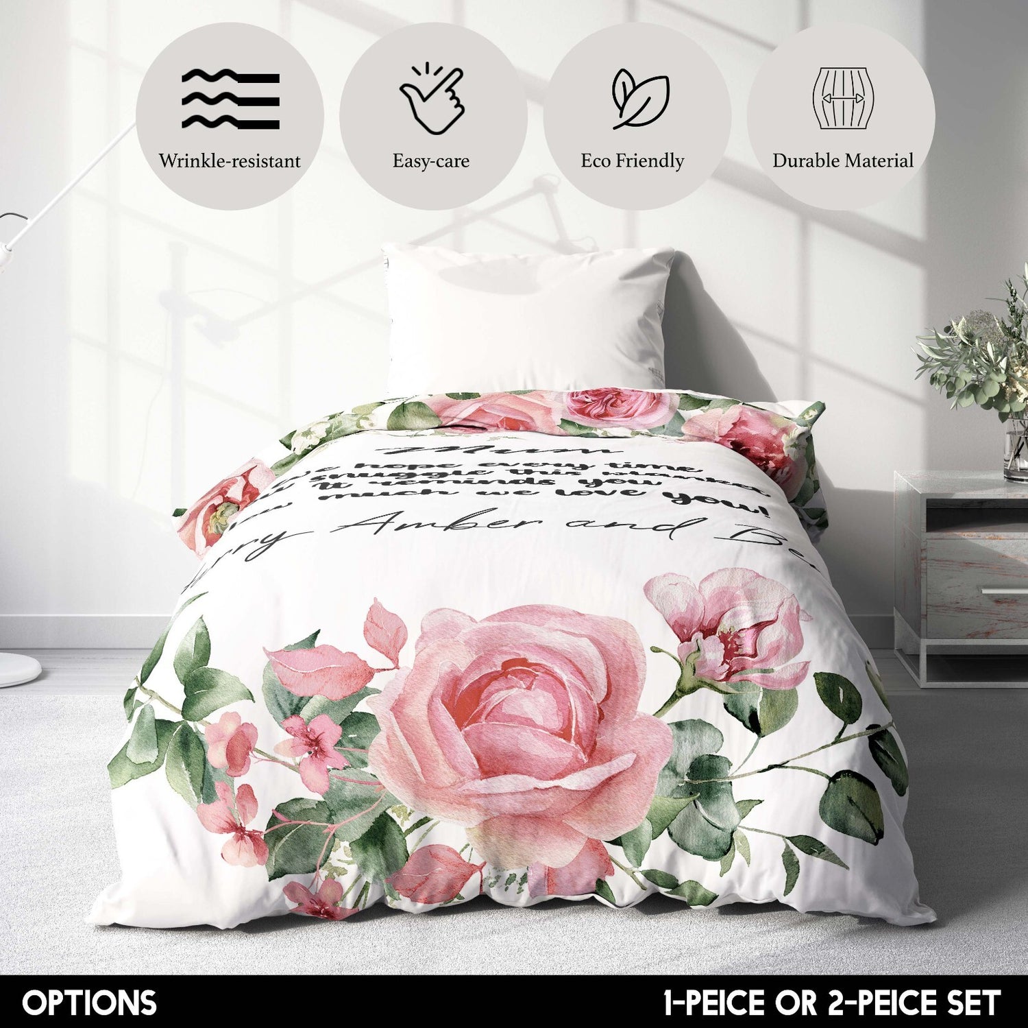 Mum We Hope Every Time Mother's Day Single Memory Novelty Bed Duvet Cover Set