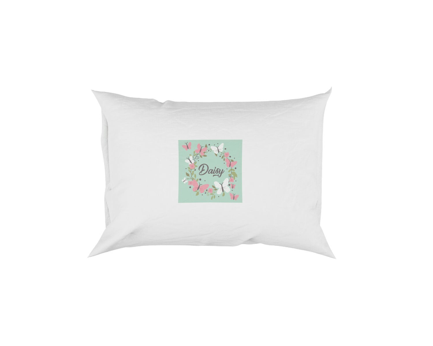 Personalised Name Butterfly Floral Wreath Soft Pillowcase Pillow Case Cover