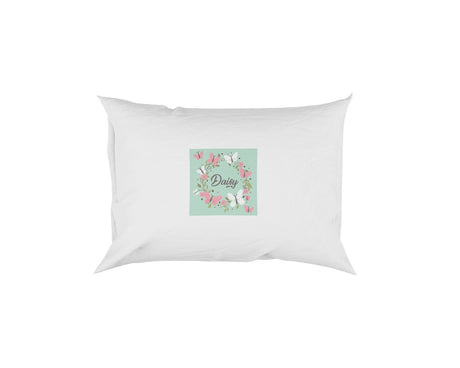 Personalised Name Butterfly Floral Wreath Soft Pillowcase Pillow Case Cover
