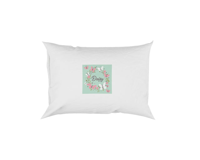 Personalised Name Butterfly Floral Wreath Soft Pillowcase Pillow Case Cover
