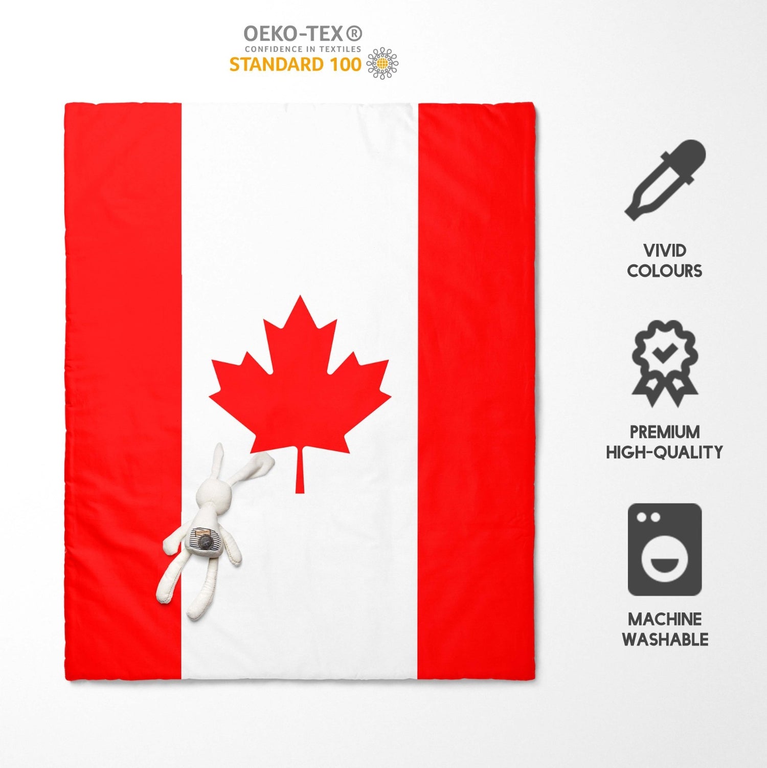 Canada Flag Canadian Cot Bed Duvet Cover Toddler Pillowcase Design Gift Custom