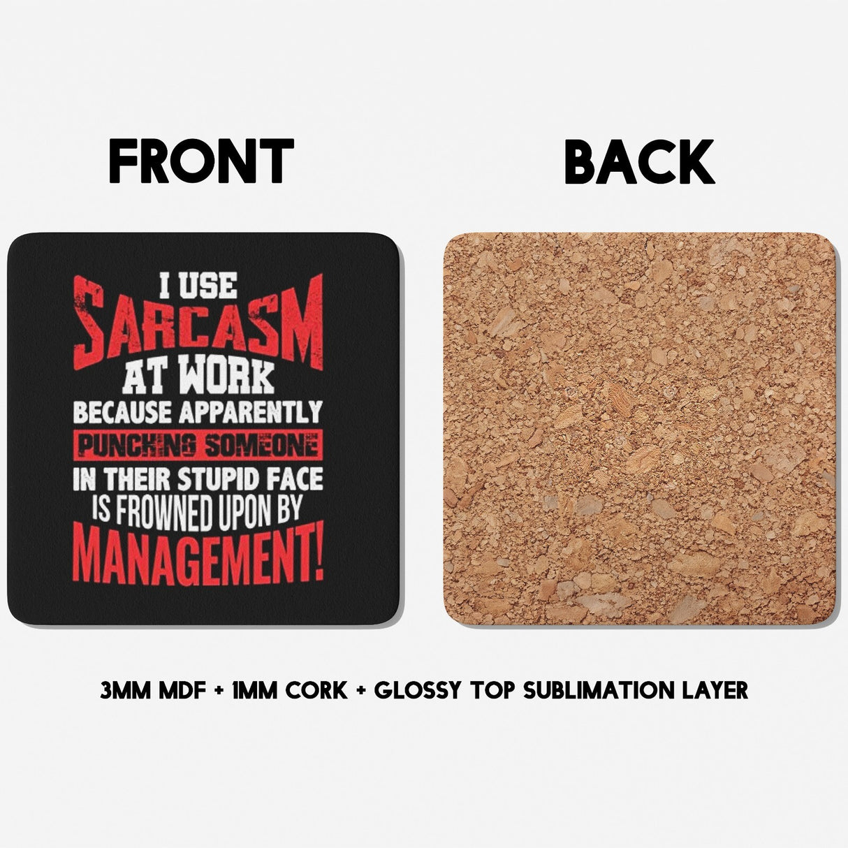 Sarcasm at Work Rude Cheeky Funny Gift Coffee Tea Mug + Coaster Option Him Her