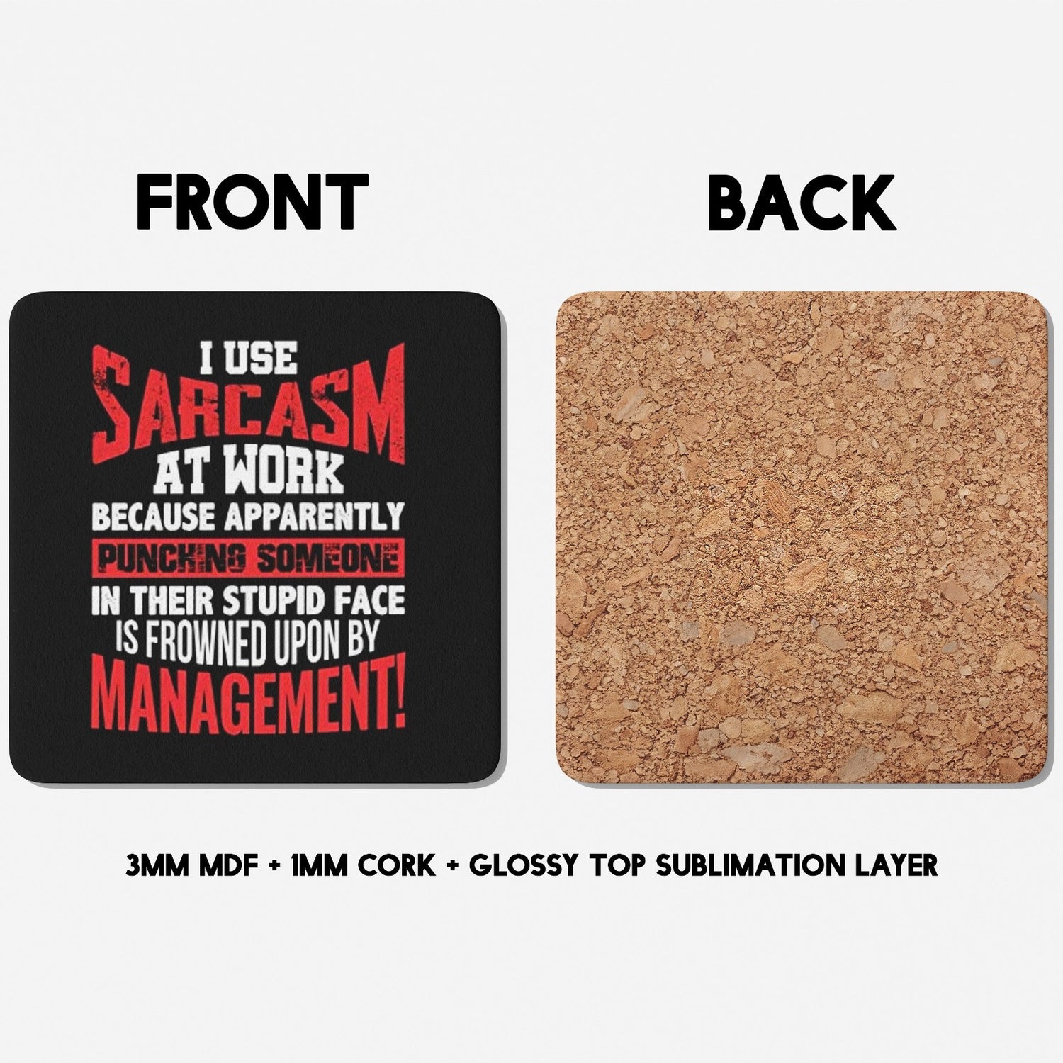 Sarcasm at Work Rude Cheeky Funny Gift Coffee Tea Mug + Coaster Option Him Her