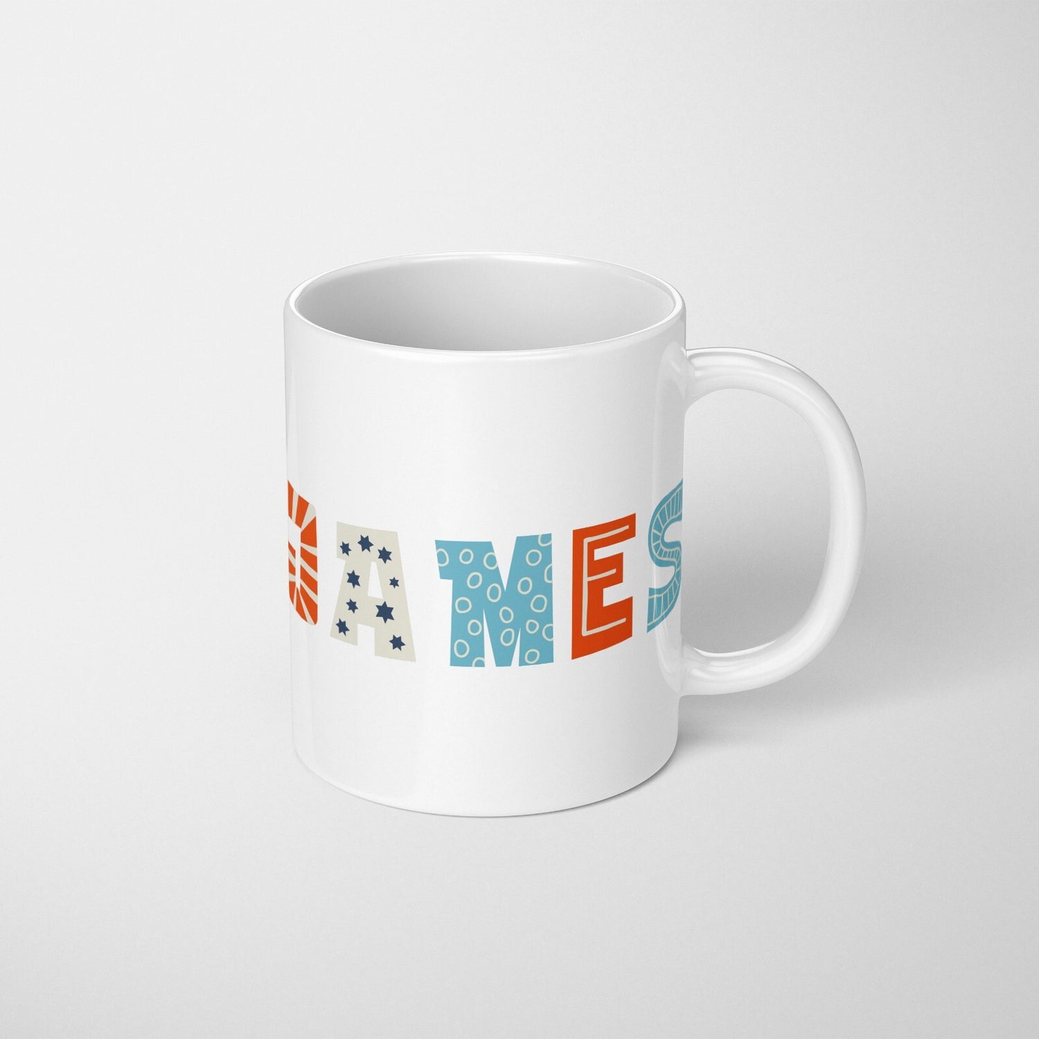 Personalised Kids Alphabet Onyx Text Novelty Coffee Tea Mug Coaster Gift Him Her