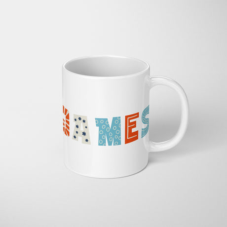 Personalised Kids Alphabet Onyx Text Novelty Coffee Tea Mug Coaster Gift Him Her