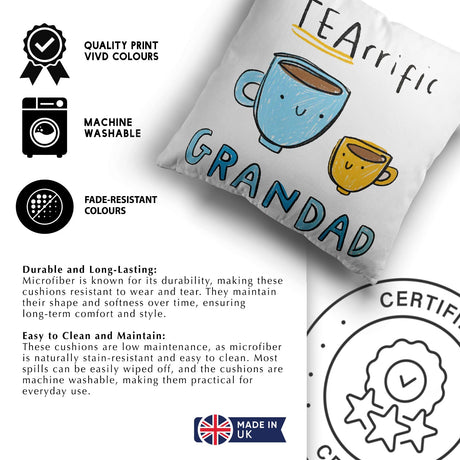 Personalised Text Teariffic Saying Novelty Soft Square Filled Cushion Throw