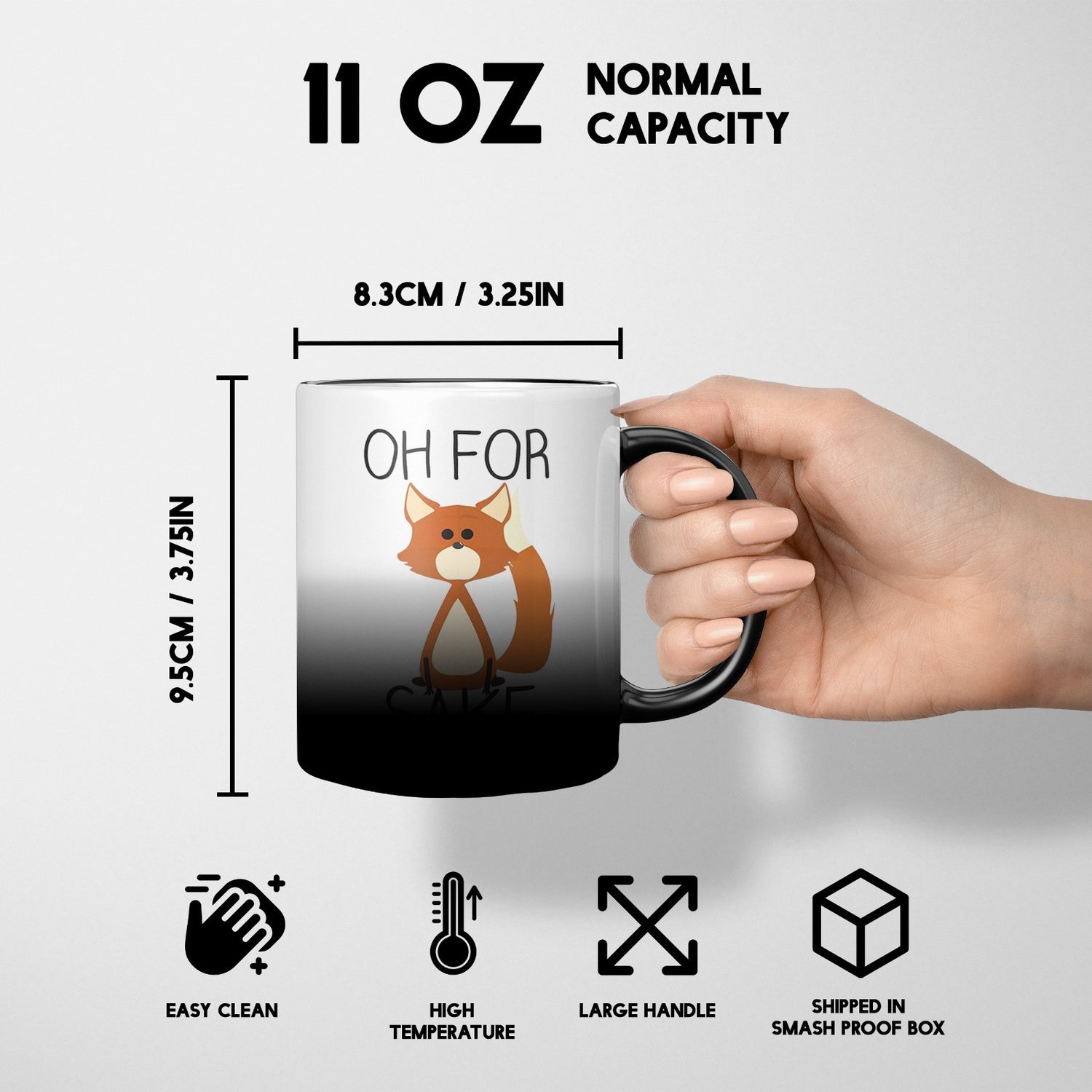 Oh For Fox Sake Heat Sensitive Magic Colour Changing Mug Novelty Drink Cup