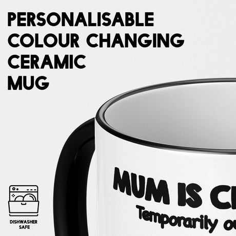 Mum Is Charging Style Heat Sensitive Magic Colour Changing Mug Novelty Drink Cup