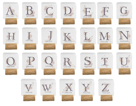 Personalised Misty Dusty Pastel Alphabet Floral Name Initial Letter Coffee Mug