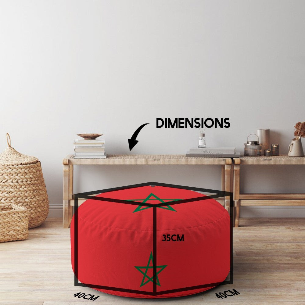 Morocco Flag Moroccan Ottoman Filled Pouffe Footrest Washable Cover Custom Gift