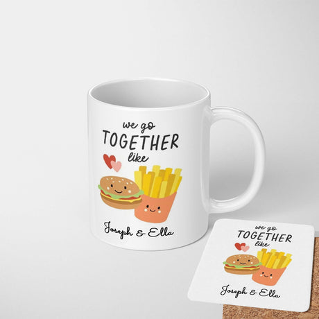 Personalised Name Valentines Love Gift Coffee Tea Mug + Coaster Option Him Her