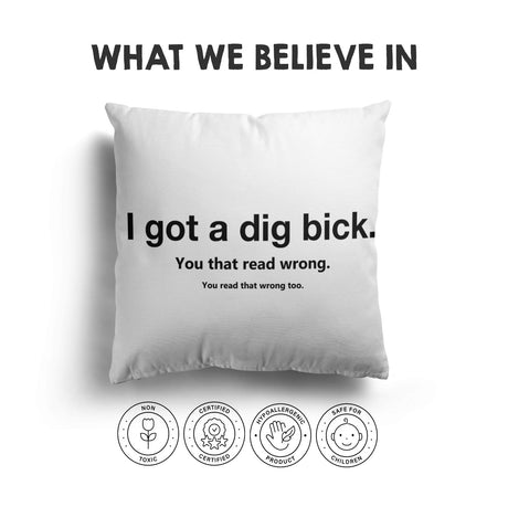 I Got Dig Bick Custom Colour Rude Funny Novelty Square Filled Cushion Decor Gift