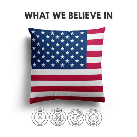 USA Flag America Design Filled Square Cushion - Decorative Throw Gift Any Size