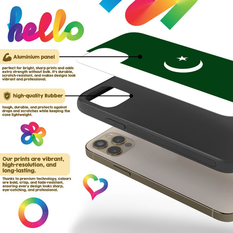 Pakistan Flag Design Gift Protector Custom Printed iPhone Case - Black TPU Cover