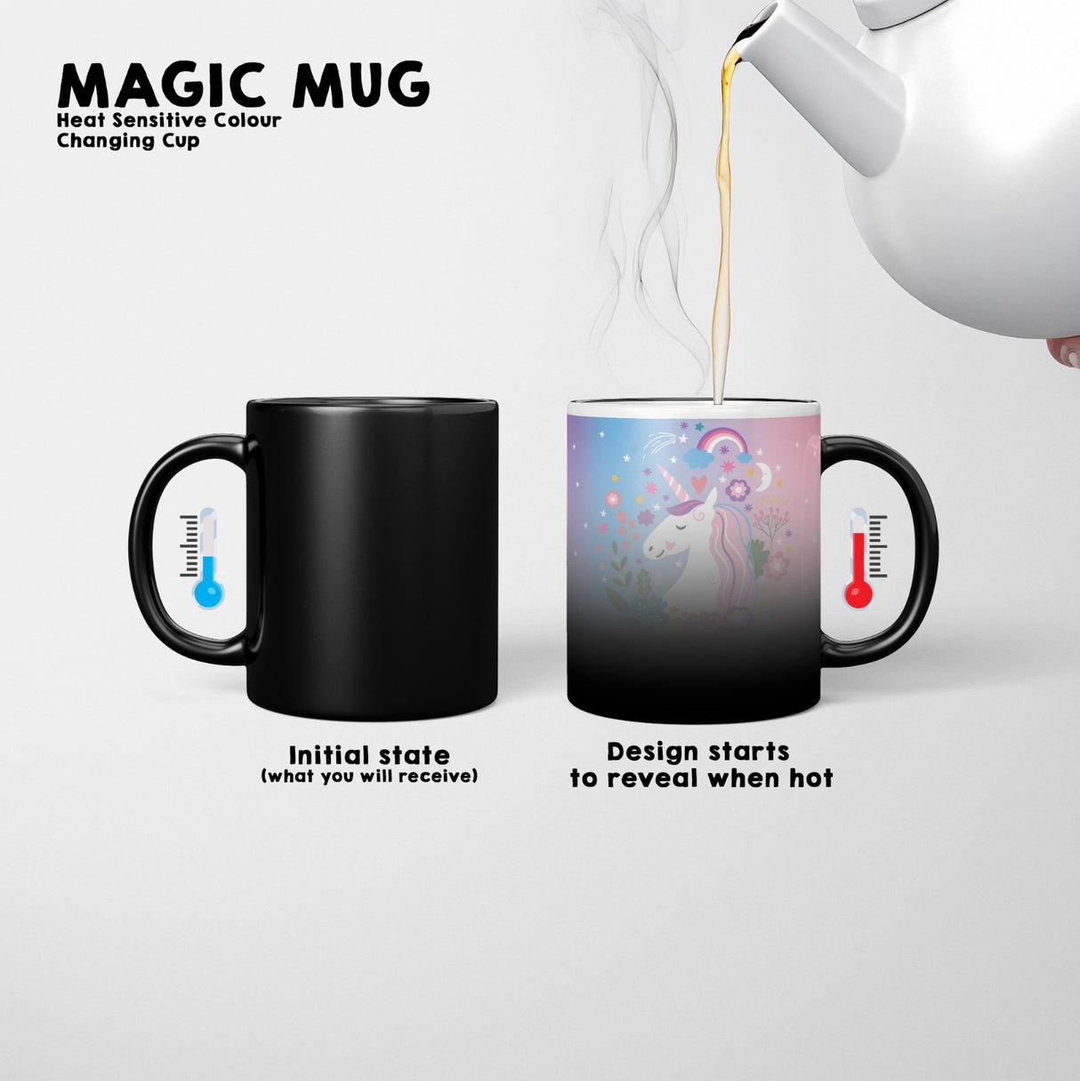 Personalised Unicorn Dream Heat Sensitive Magic Colour Changing Mug Novelty Cup