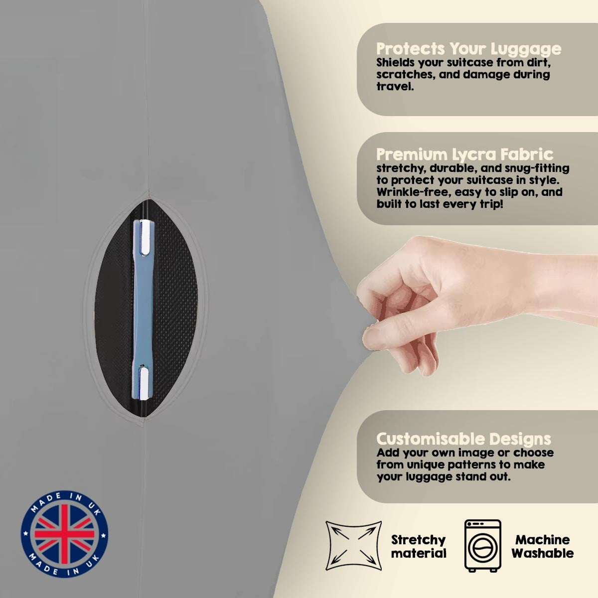 Piet Mondrian Luggage Cover – Colorful Abstract Travel Suitcase Protector