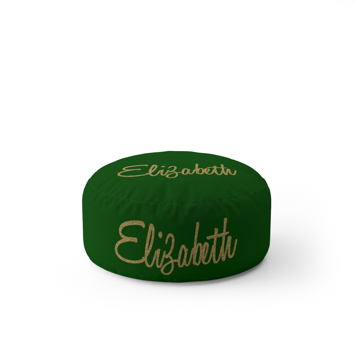 Personalised Name Gold Glitter Font Kids Ottoman Filled Pouffe Washable Cover