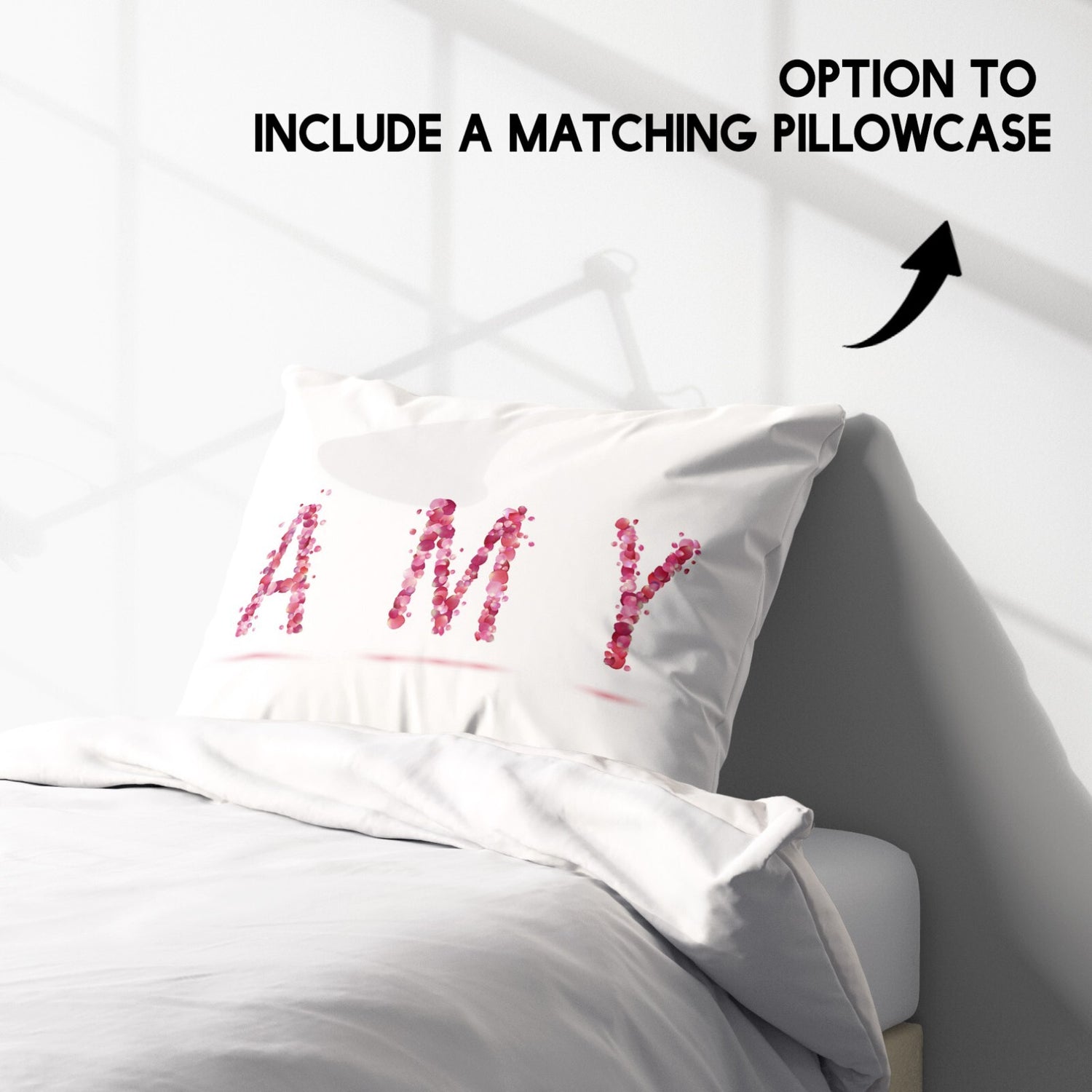 Personalised Any Name Pink Rose Petals Soft Single Size Novelty Bed Duvet Cover