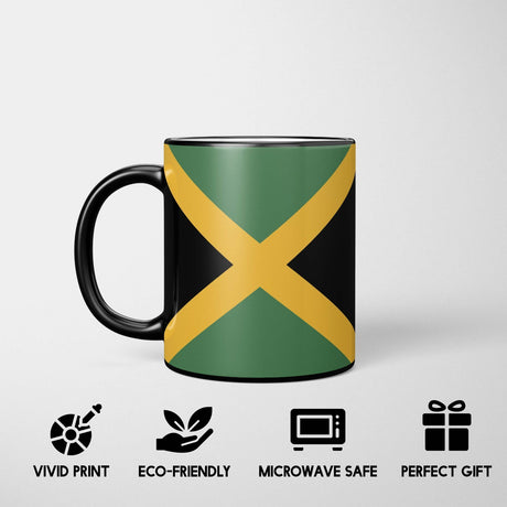 Jamaican Flag Design - Gift Heat Sensitive Magic Colour Changing Mug Novelty Cup