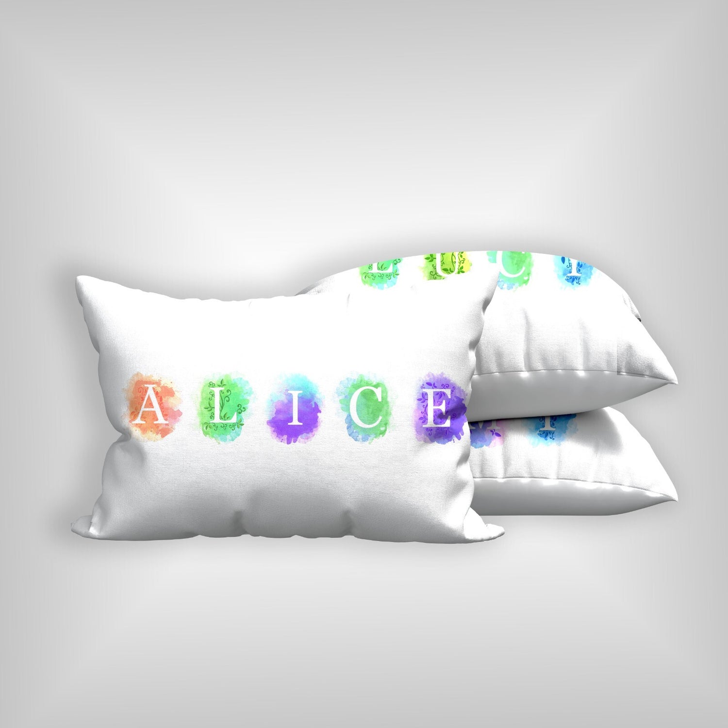 Personalised Watercolour Letters Font Customised Printed Soft Pillowcase Pillow