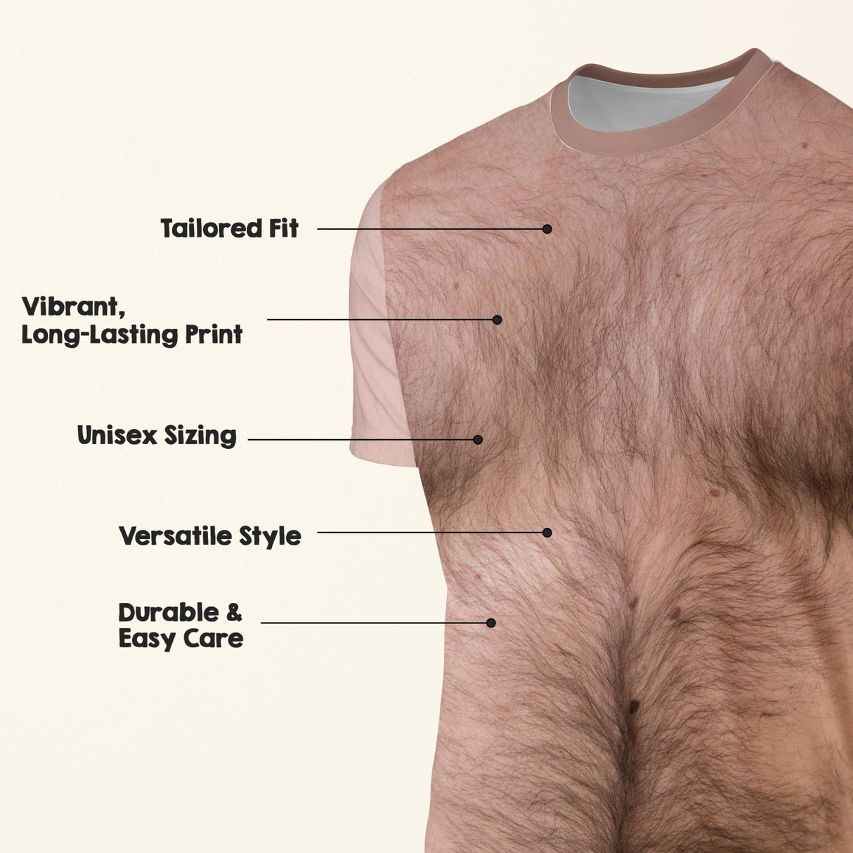 Fat Hairy Belly Man Shirt Funny Rude Prank All Over Printed Unisex T-Shirt Gift