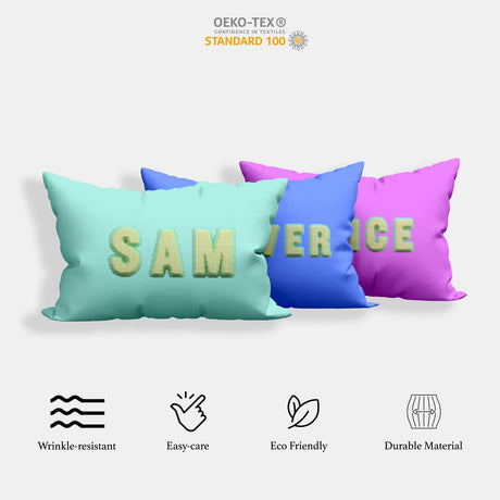 Personalised Any Name Bold Pixel 3D Customised Printed Soft Pillowcase Pillow