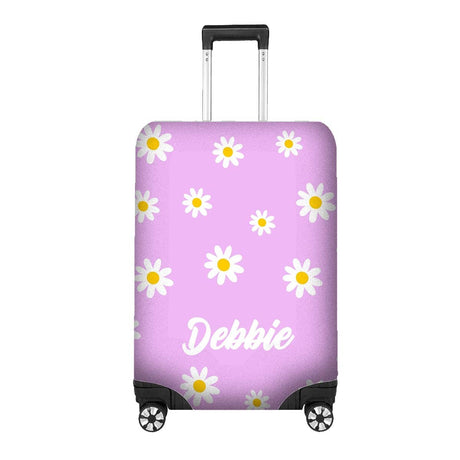 Simple Daises Name Cute Gift Custom Luggage Cover Personalise Suitcase Protector