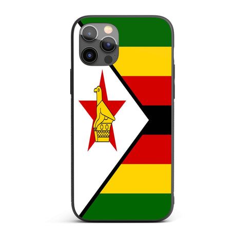 Zimbabwe Flag Design Patriotic iPhone Case Black TPU Cover Protector Custom Gift