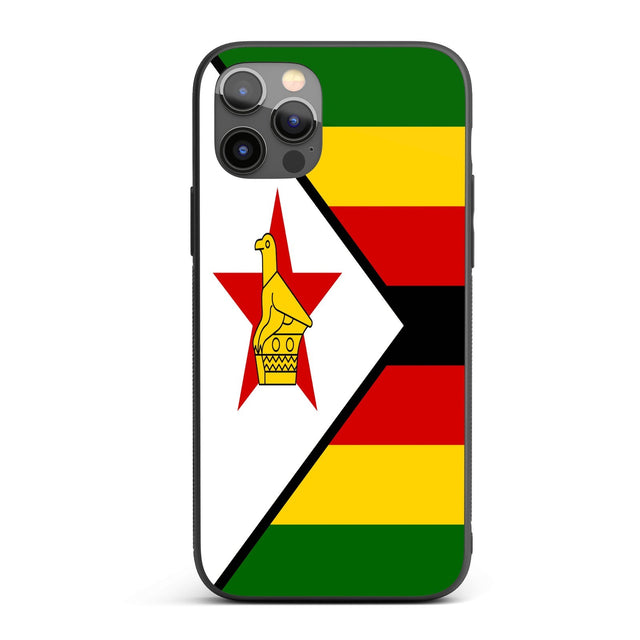 Zimbabwe Flag Design Patriotic iPhone Case Black TPU Cover Protector Custom Gift