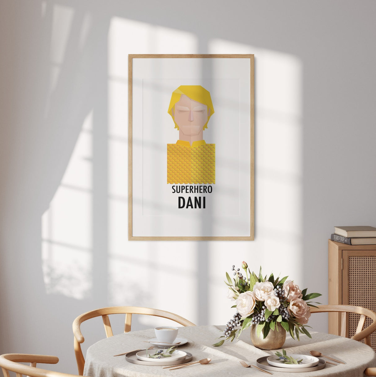 Custom Colour Personalised Superhero Name Wall Art Poster Print Decor