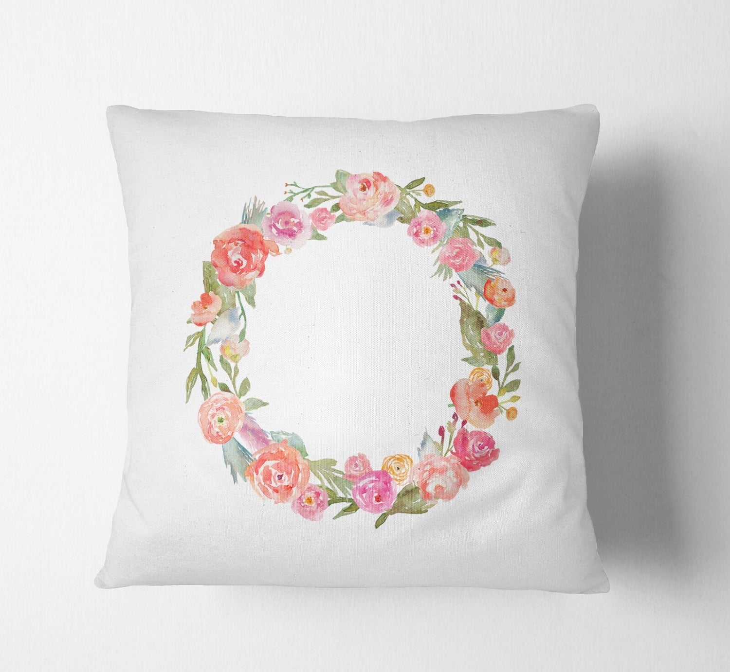 Personalised Alphabet Floral Name Initial Letter Cushion Pillow Case Insert Fill