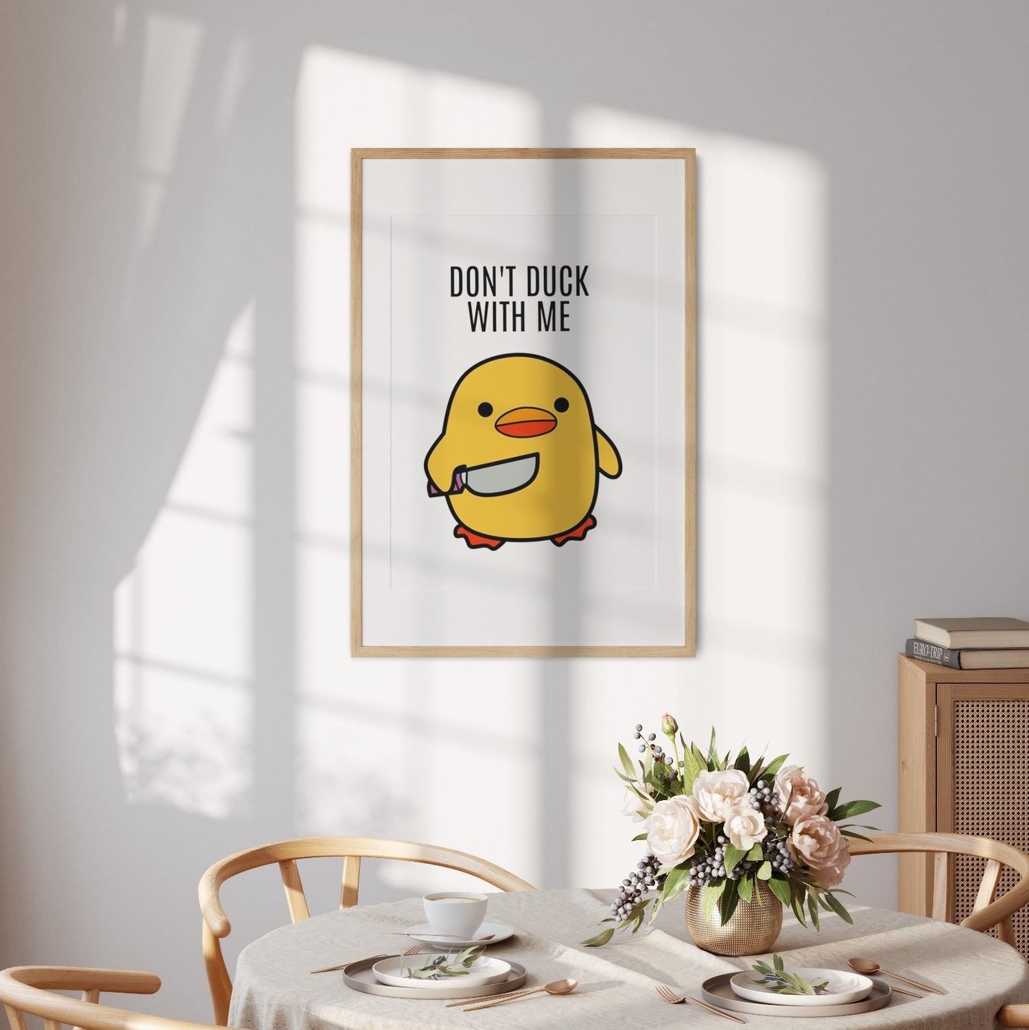 Personalised Dont Duck With Me Design Custom Name Wall Art Poster Print Decor