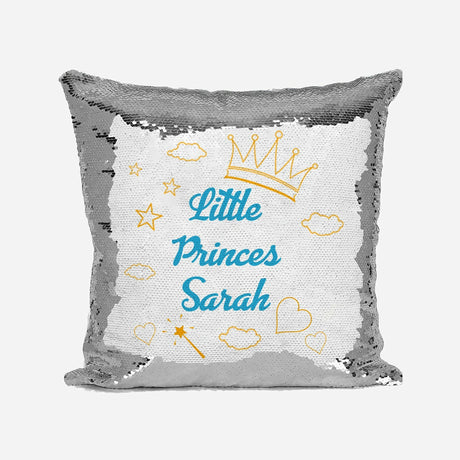 Personalised Name Shiny Sequin Magic Little Princess Cushion Cover + Pillow Kids