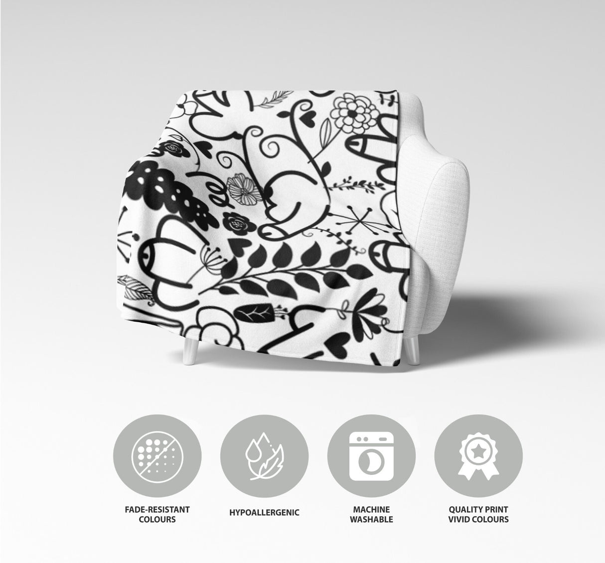 Floral Willy Pattern Rude Custom Colour Novelty Fleece Mink Blanket Throw Gift