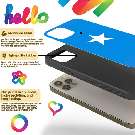 Somalia Flag Design Gift Protector Custom Printed iPhone Case - Black TPU Cover