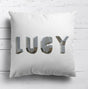 Personalised Geometal 3D Name Print Soft Square Filled Cushion Throw Decor