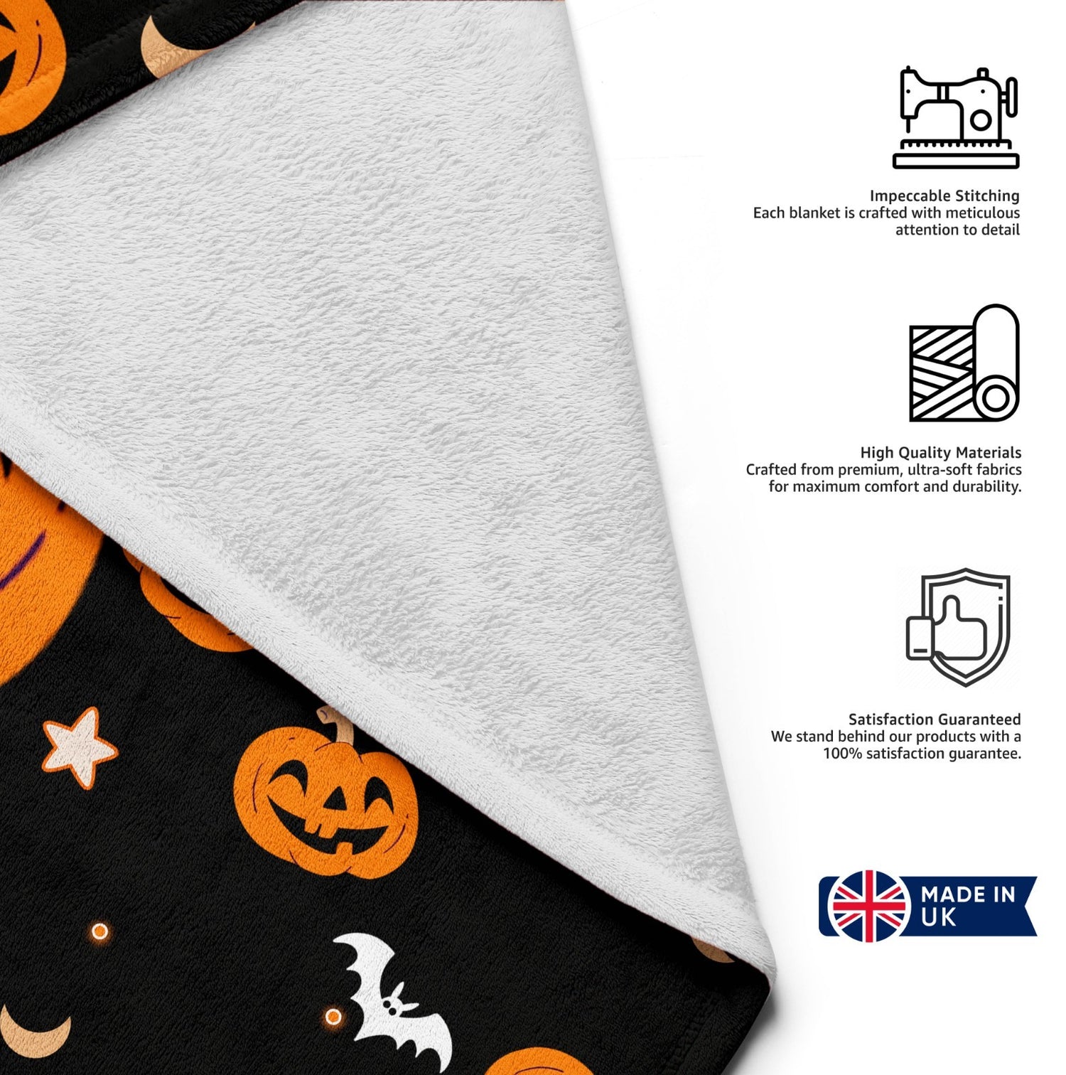 Spooky Season Halloween Custom Colour Fleece Blanket Throw Soft Gift Decor Home