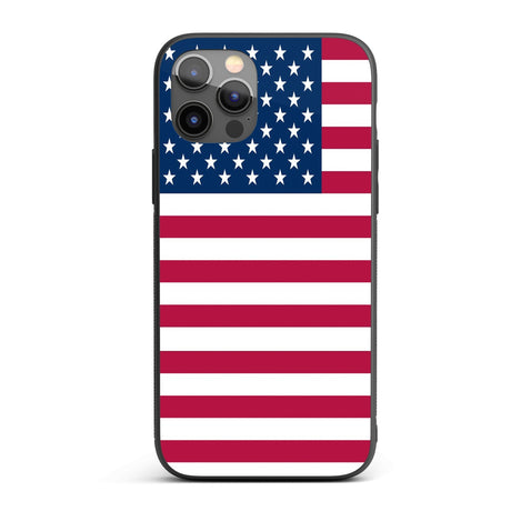USA Flag America Printed iPhone Case Black TPU Cover Protector Custom Made Gift