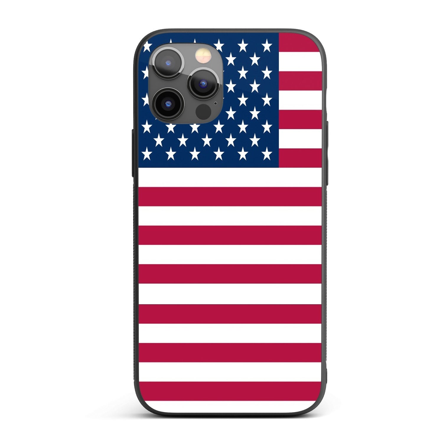 USA Flag America Printed iPhone Case Black TPU Cover Protector Custom Made Gift