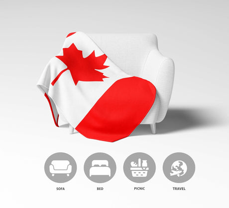 Canada Flag Canadian Fleece Blanket Home Decor Throw Gift Cosy Custom Made Soft