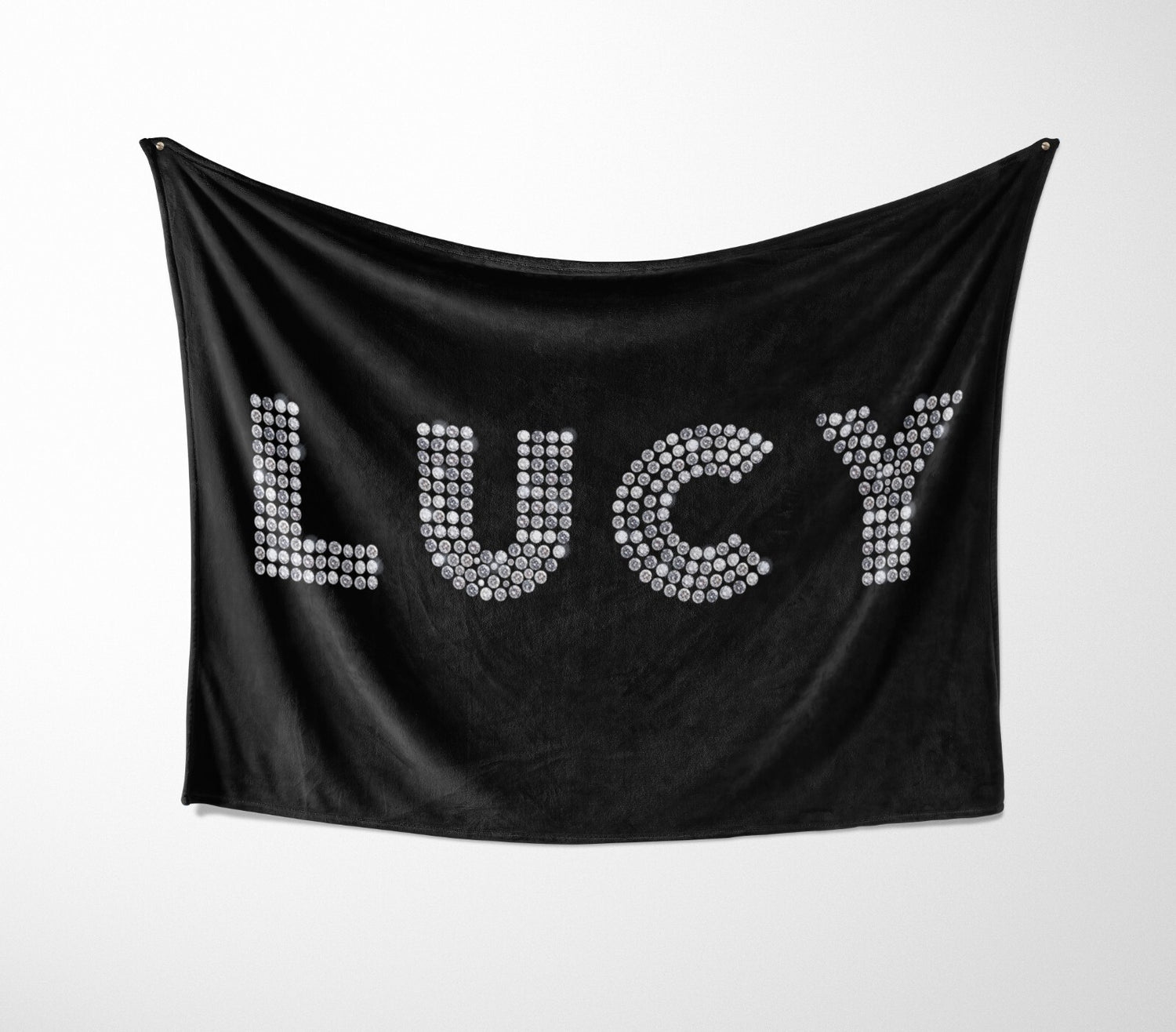 Personalised Diamond Gems Letters Novelty Soft Fleece Mink Blanket Gift Decor