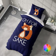 Oh For Fox Sake Saying Funny Novelty Kids Single Bed Duvet Cover Set Pillowcase